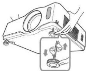 HITACHI ED-X31EP - Aanpassen van de verhoging van de projector - 3