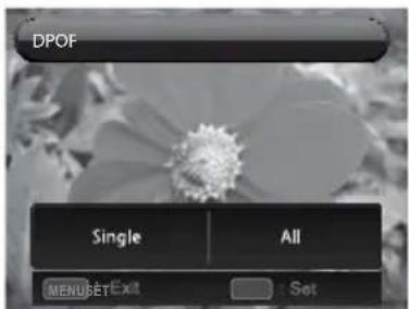 DPOF Single All MENUSETExit Set