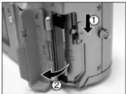 Technical diagram of a camera module with labeled parts and directional arrows indicating movement or assembly.