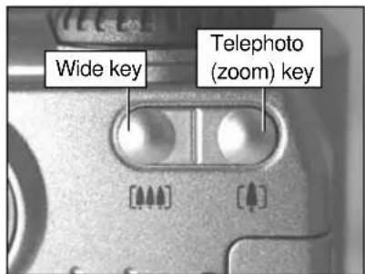 Wide key Telephoto (zoom) key