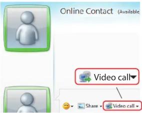 Online Contact (Available) Video call Share - Video call
