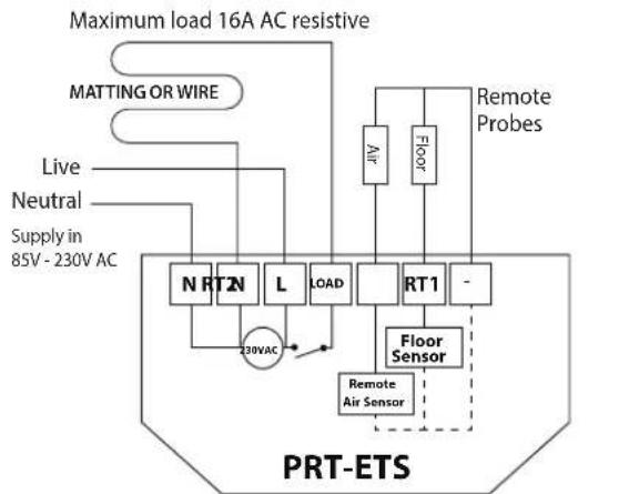 Heatmiser PRT-ETS - Wiring Diagram - PRT-ETS - 1