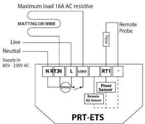 Heatmiser PRT-ETS - Wiring Diagram - PRT-ETS - 1