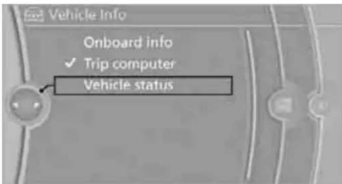 Vehicle Info Onboard info ✓ Trip computer Vehicle status