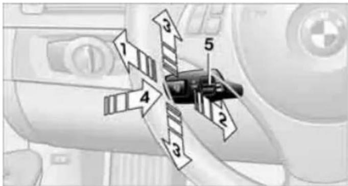 Diagram of a car dashboard with numbered parts indicating different components or functions