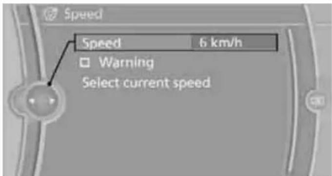Speed Speed 6 km/h Warning Select current speed