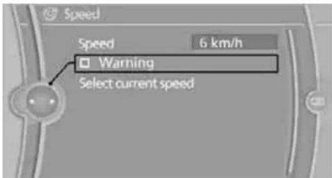 Speed Speed 6 km/h Warning Select current speed