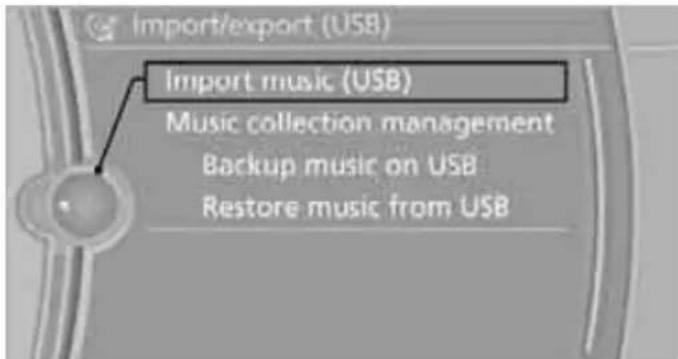 Import export (USB) Import music (USB) Music collection management Backup music on USB Restore music from USB