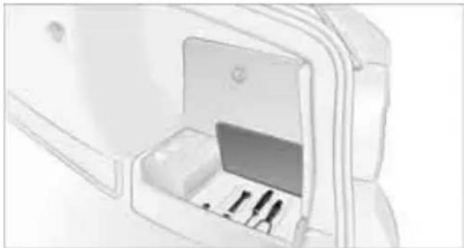 Illustration of a medical device with a box and screwdriver inside (no text or symbols)