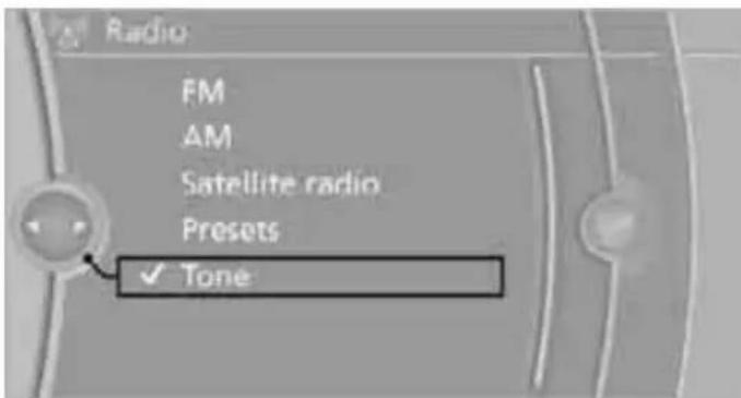 Radio FM AM Satellite radio Presets ✓ Tone