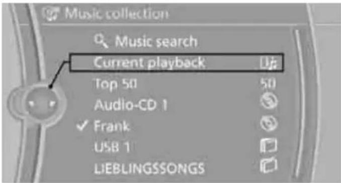 Music collection Music search Current playback Top 50 Audio-CD 1 Frank USB 1 LIEBLINGSSONGS