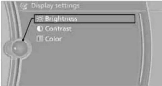Display settings Brightness Contrast Color