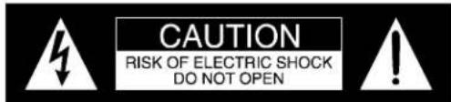 CAUTION RISK OF ELECTRIC SHOCK DO NOT OPEN
