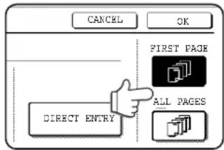 CANCEL OK FIRST PAGE ALL PAGES DIRECT ENTRY