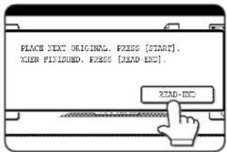 PLACE TEXT ORIGINAL, PRESS [START]. WHEN FINISHED, PRESS [READ END]. READ-END