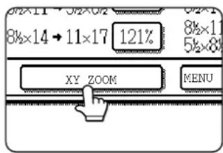 8½×14 → 11×17 121% 8½×11 5½×8 XY ZOOM MENU