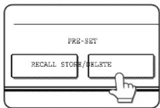 PRE-SET RECALL STORE/DELETE