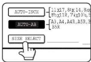 AUTO-INCH 11x17,87x14,800 8%x11R,74x10%,9 AUTO-AB A3,A4,A4R,A5R,B B5R SIZE SELECT