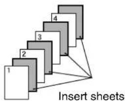 1 2 3 4 Insert sheets