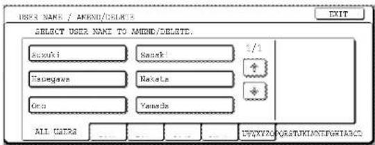 USER NAME / AMEND/DELETE SELECT USER NAME TO AMEND/DELETE. Azuaki Sank 1/1 Hawagawa Nakate Oro Yamada ALL DATA UFOXY20 0RSTUKIANTFIGHTABCD
