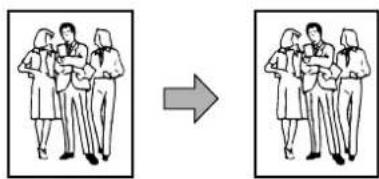 Diagram showing a group of people interacting, with an arrow indicating transformation or change from left to right.