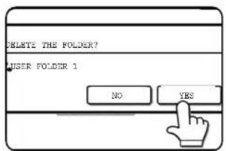 DELETE THE FOLDER? USER FOLDER 1 NO YES