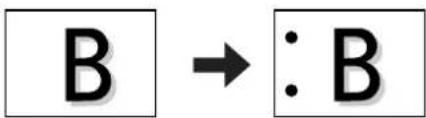 B → : B