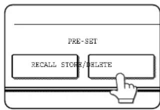 PRE-SET RECALL STORE/DELETE