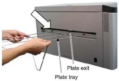 Plate exit Plate tray