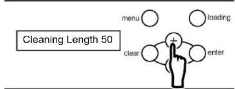 Cleaning Length 50 menu loading clear enter
