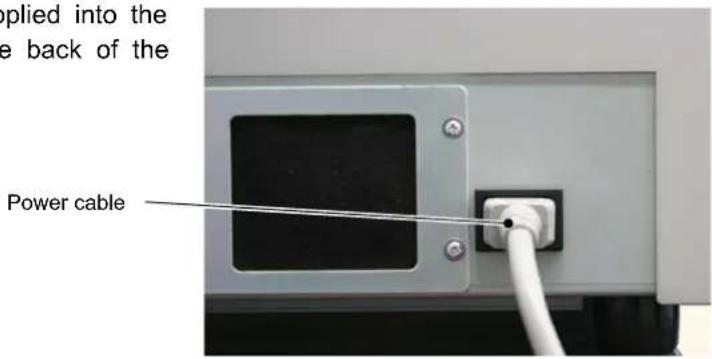 plied into the e back of the Power cable