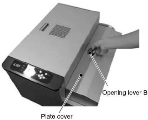 Opening lever B Plate cover
