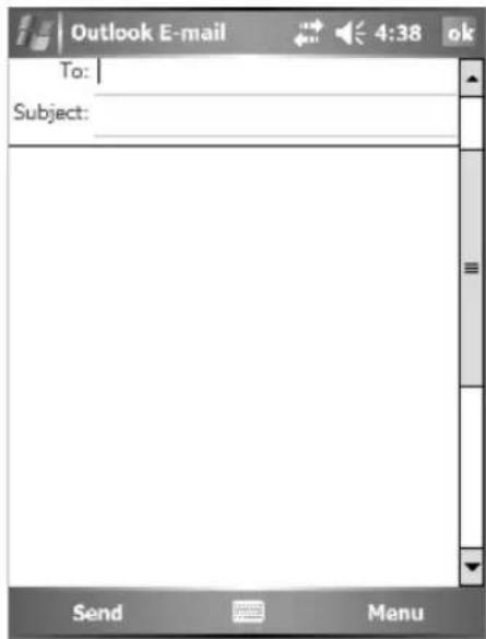 Outlook E-mail To: Subject: Send Menu