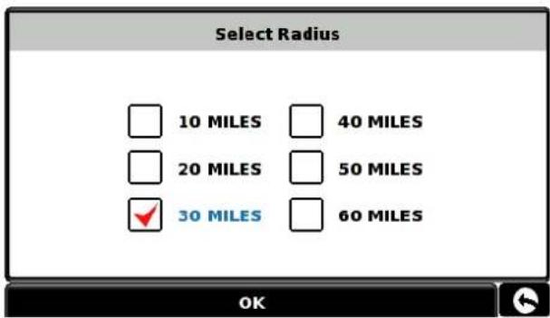 Select Radius 10 MILES 40 MILES 20 MILES 50 MILES 30 MILES 60 MILES OK