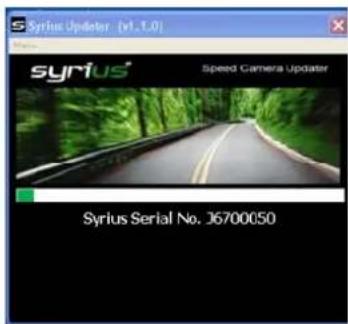 Syrius Update (v1.1.0) syrius Speed Camera Update Syrius Serial No. 36700050