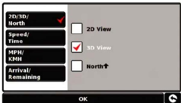 2D/3D/ North Speed/ Time MPH/ KMH Arrival/ Remaining 2D View 3D View North↑ OK