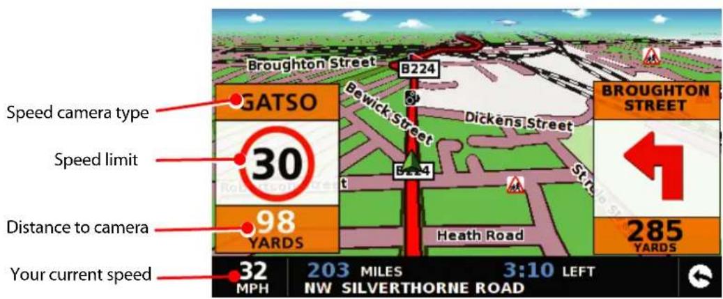 Speed camera type Speed limit Distance to camera Your current speed 32 MPH 203 MILES 3:10 LEFT NW SILVERTHORNE ROAD Broughton Street B224 GATSO Bewick Street Dickens Street B224 Heath Road 285 YARDS Broughton Street