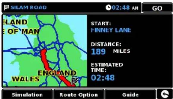 SILAM ROAD 02:48 AM GO ELAND E OF MAN START: FINNEY LANE DISTANCE: 189 MILES ESTIMATED TIME: 02:48 ENGLAND WALES Simulation Route Option Guide