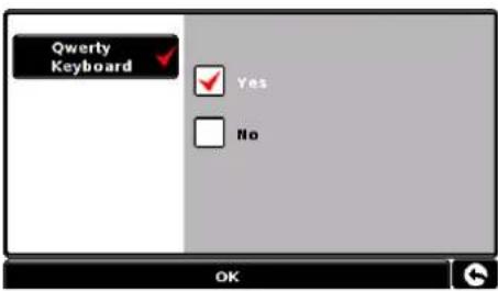 Qwerty Keyboard Yes No OK