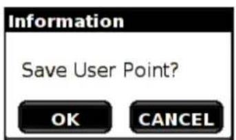 Information Save User Point? OK CANCEL