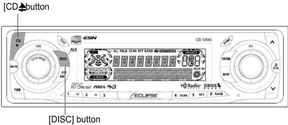 ECLIPSE CD5435 - When power is ON, press the [PWR] button for more than two seconds. - 2
