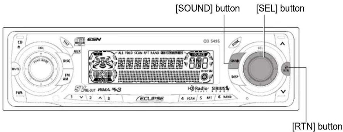 ECLIPSE CD5435 - Press the [SOUND] or [RTN] button to exit sound adjustment mode. - 1