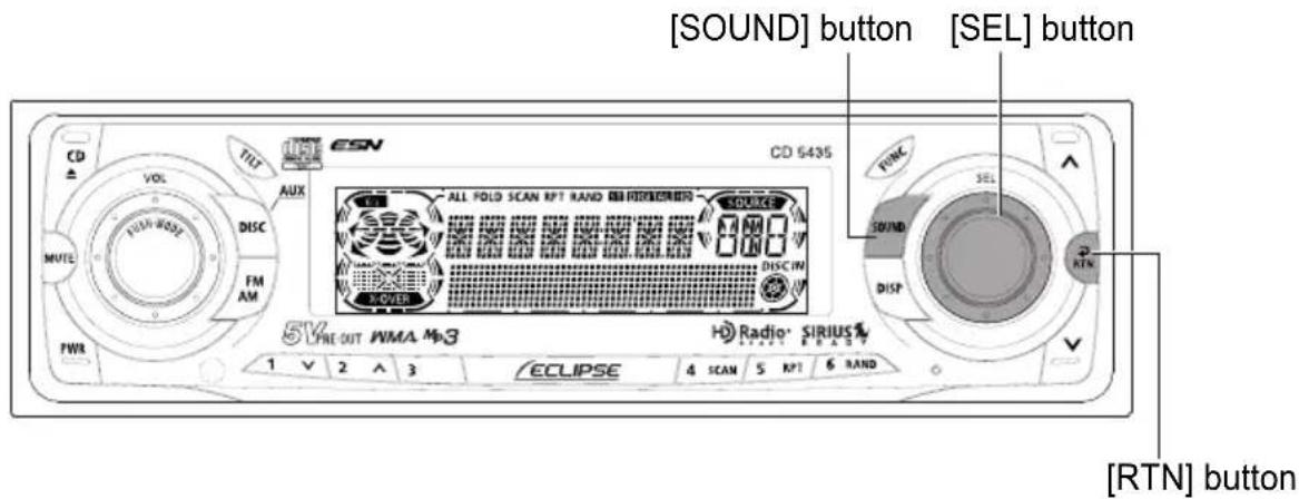 ECLIPSE CD5435 - Press the [SOUND] or [RTN] button to exit sound adjustment mode. - 1