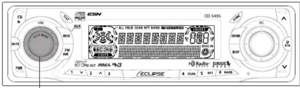 ECLIPSE CD5435 - Turn the [AUDIO CONTROL] button to the left or right. - 3