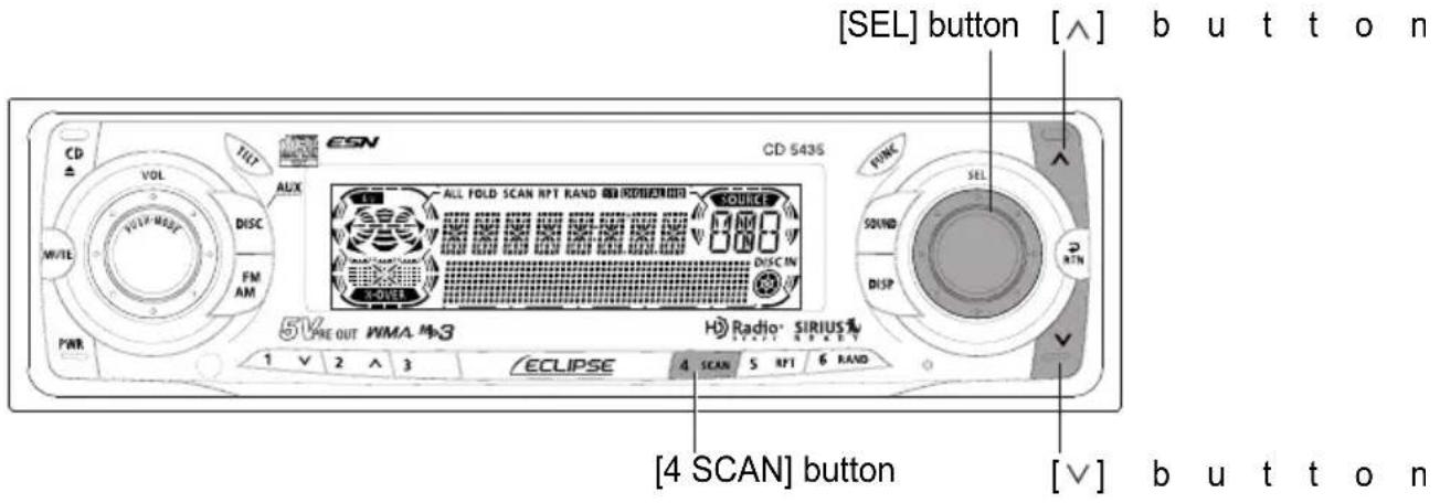 ECLIPSE CD5435 - Press the [DISC] button for less than one second to switch to the CD player mode. - 2
