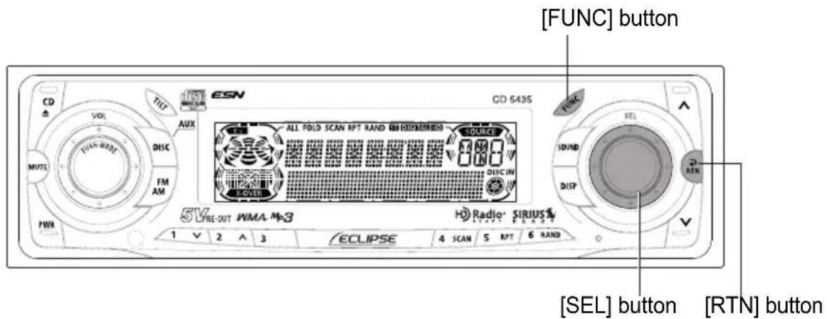 ECLIPSE CD5435 - Turn the [SEL] button in either direction to display setting items for selection. - 2