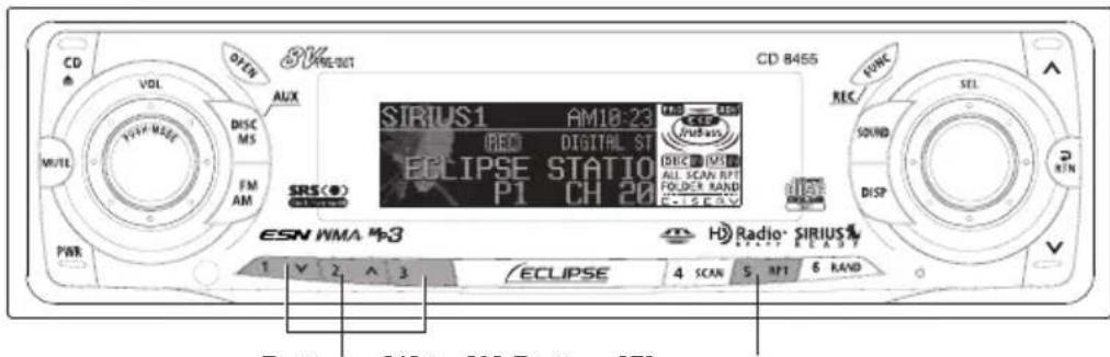 ECLIPSE CD8455 - Press and hold the [SEL] button for more than two seconds. - 1