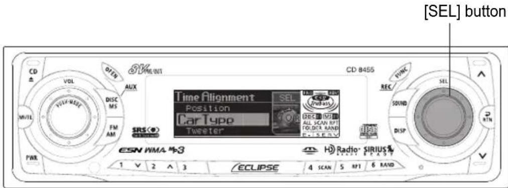 ECLIPSE CD8455 - Press the [SOUND] or [RTN] button to exit sound adjustment mode. - 3