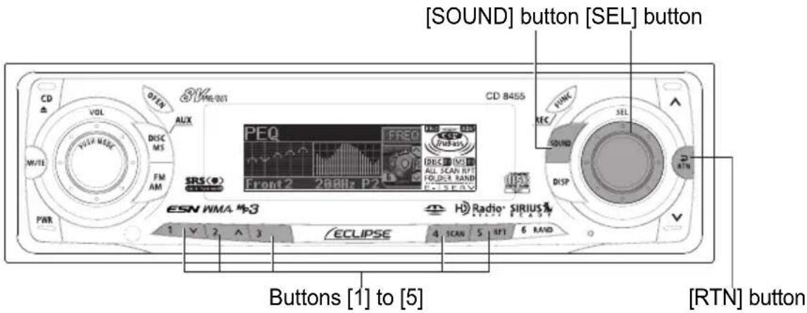 ECLIPSE CD8455 - Press the [SOUND] or [RTN] button to exit sound adjustment mode. - 2