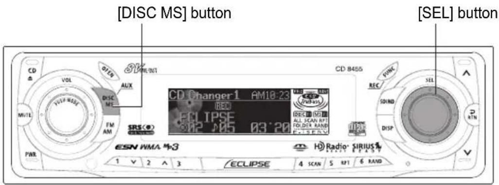 ECLIPSE CD8455 - How to operate the receiver with an optional CD changer connected - 1